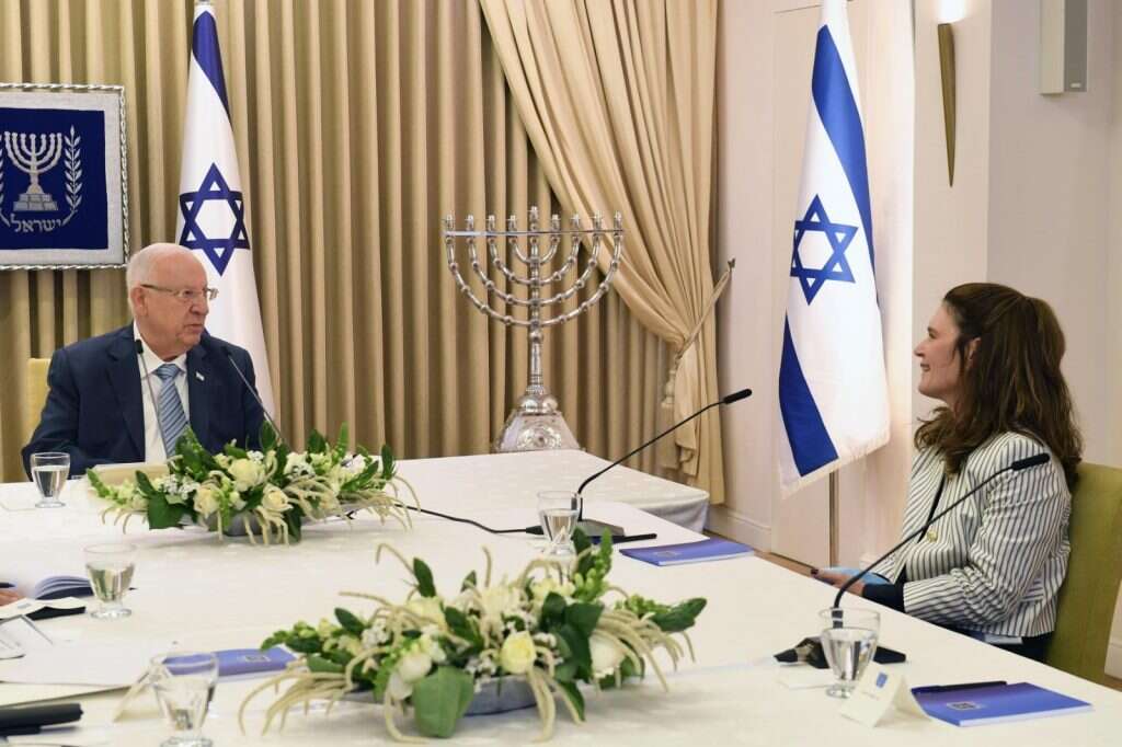 חברי מפלגת הציונות הדתית אצל הנשיא. | מארק ניימן, לע"מ.