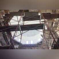 הפיגומים שהוצבו בבית הכנסת דאר בישי