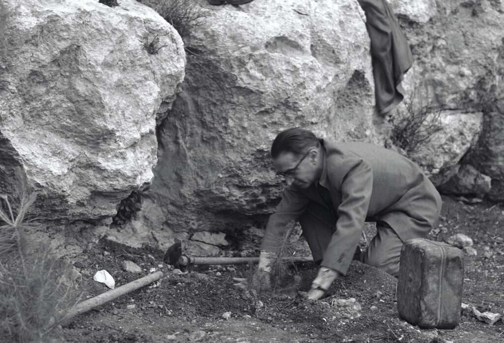 טקס נטיעת יער הקדושים, 1951. | ארכיון הצילומים של קק"ל