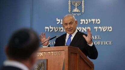 ראש הממשלה בנימין נתניהו במסיבת העיתונאים. | יונתן זינדל פלאש 90