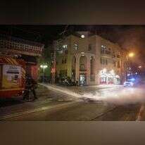 מכבי האש ברחובות יפו במהלך המהומות שם, השבוע