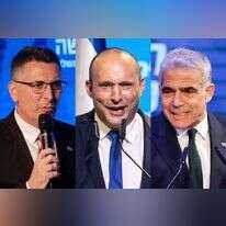 יאיר לפיד, נפתלי בנט, גדעון סער. צילומים: EPA, AFP, אבישג שאר ישוב
