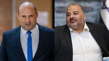 עבאס ובנט. צילומים: AFP, יונתן זינדל פלאש 90