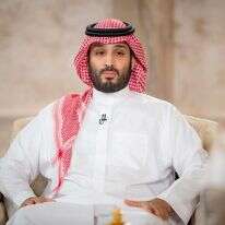 נסיך הכתר הסעודי מוחמד בן-סלמן מתראיין לטלוויזיה המקומית. | AFP