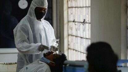 בדיקת קורונה בצ'נאי, הודו. אתמול. | AFP