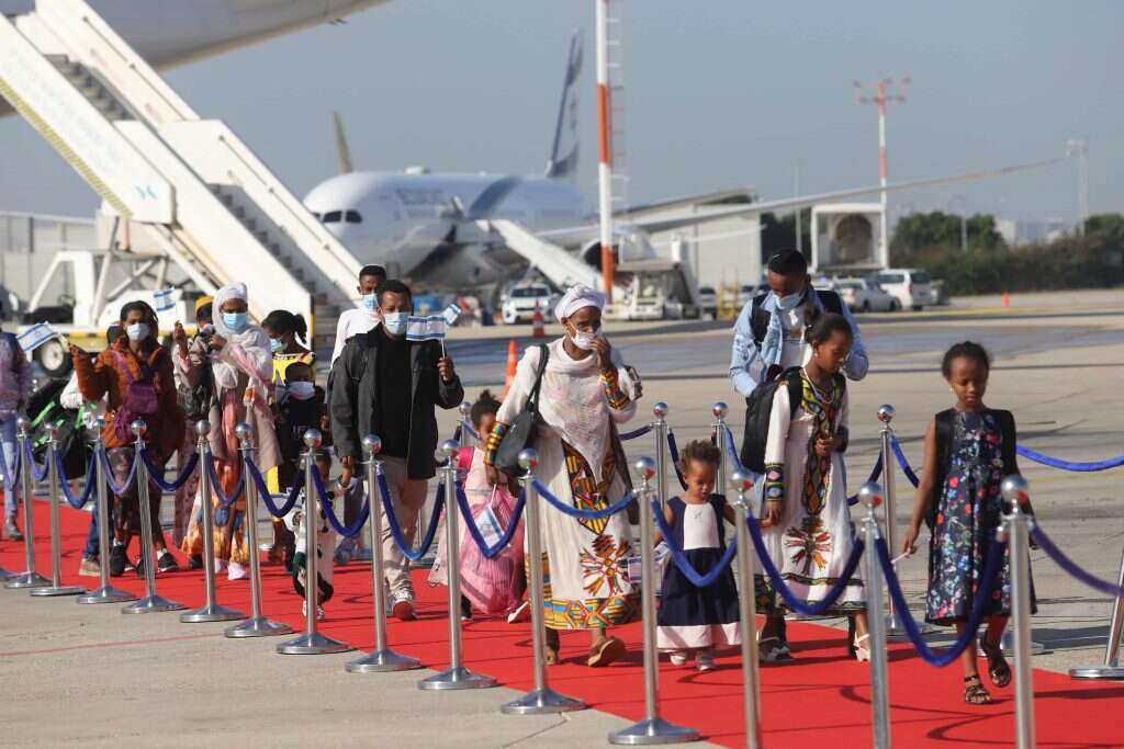 עולים מאתיופיה מגיעים לישראל, דצמבר 2020. | יהונתן שאול