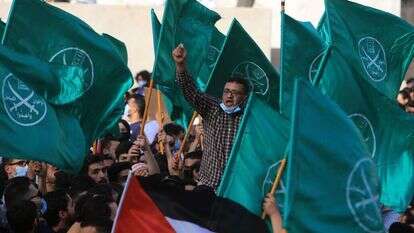 ירדנים מפגינים בעד חמאס, היום. | EPA