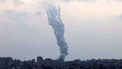 ירי טילים מרצועת עזה, הבוקר. | AFP