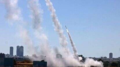 יירוט של כיפת ברזל. | AFP יירוט של כיפת ברזל. | AFP