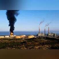 ההתלקחות במכל הדלק באשקלון. | AFP