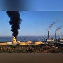 ההתלקחות במכל הדלק באשקלון. | AFP