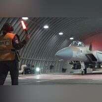 מטוסי חיל האוויר לפני היציאה לביצוע תקיפה בעזה. | מסך מתוך סרטון של דו"צ