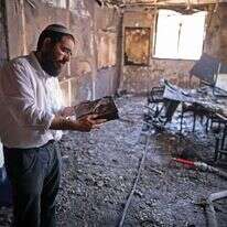 אלוהים גדול. תלמוד התורה שהוצת בידי פורעים בלוד, השבוע. | איי.אף.פי