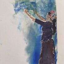 איני מוכנה לוותר על קיום המצוות ועבודת ה' גם במחיר ויתור על חלקים מהפמיניזם שלי
יהודית קישוני, הגר תולה כביסה, טכניקה של הדפס (מונוטייפ),2020.