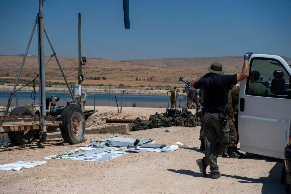 חלקי המל"ט שחדר השבוע לשטח הארץ ויורט בעמק המעיינות. | גיל אליהו, ג'יני