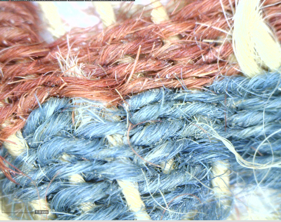 אריג צמר מעוטר בפואת הצבעים ואיסטיס הצבעים. | נעמה סוקניק, באדיבות רשות העתיקות