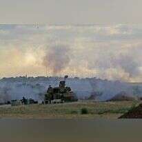 תותח צה"לי יורה לעבר עזה, בשבוע שעבר. | איי.אף.פי