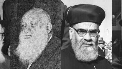 הרב איסר יהודה אונטרמן, הרב יצחק ניסים, הרב כתריאל פישל טכורש, הרב שאול ישראלי. צילומים: לע"מ, משה פרידמן, לע"מ, באדיבות מוסד הרב קוק, באדיבות רוני שריר