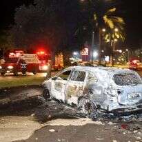 מכונית שהוצתה בלוד במהלך אירועי שומר החומות. | יוסי אלוני, פלאש 90