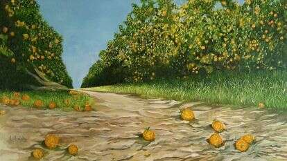 יוסי לובלסקי, "פרדס", שמן על בד, 2018