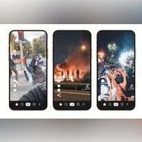 מתוך סרטונים שהופצו בטיקטוק. מימין לשמאל:המהומות בהרהבית ובלוד,ועימות בהפגנה פרו־פלסטינית בלונדון. | מסך: טיקטוק