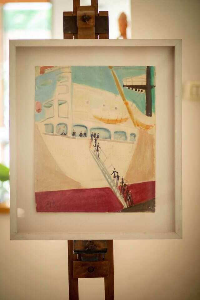 למה התכוון המשורר. מסדרת ציורי הים. למעלה: גוטמן וציוריו.