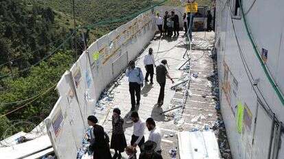 זירת האסון במירון. | EPA