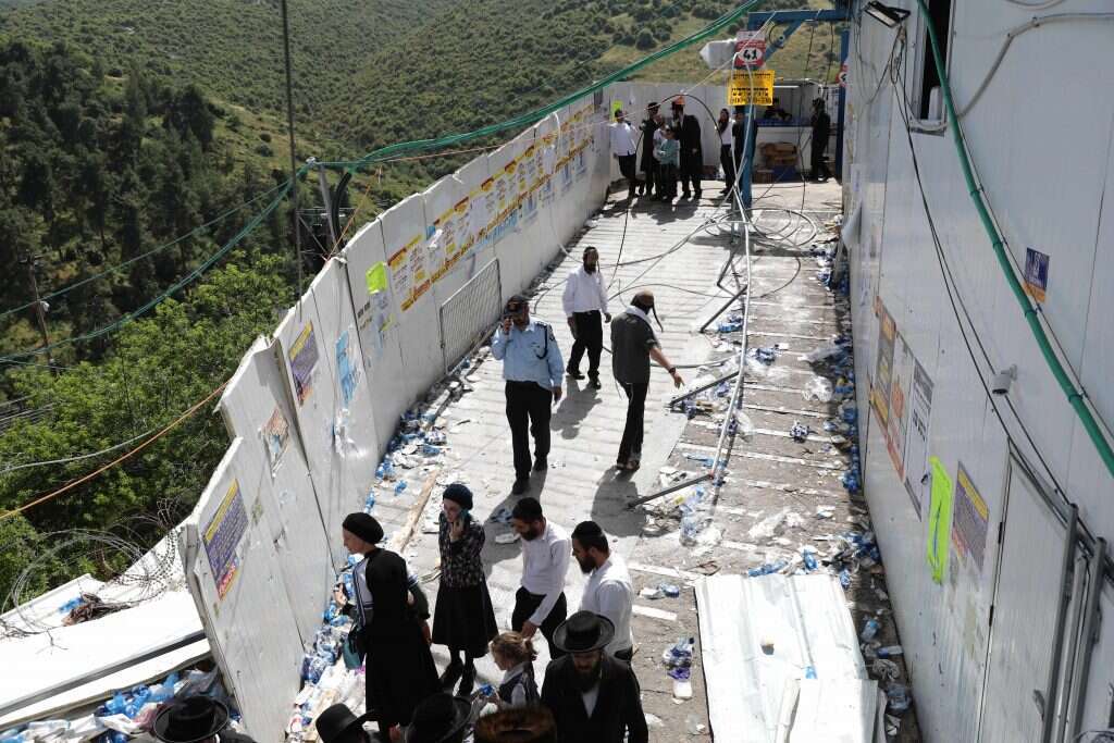 זירת האסון במירון. | EPA