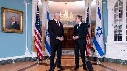 גנץ ובלינקן, אתמול בוושינגטון. | AFP