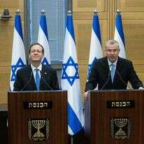 הרצוג עם יו"ר הכנסת לוין, לאחר בחירתו השבוע. | יונתן זינדל, פלאש 90