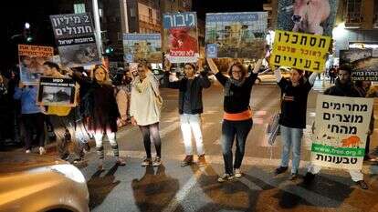 תל אביב נחשבת ל"בירת הטבעונות העולמית"  צעירים בתל אביב מפגינים למען בעלי חיים. | גיל יערי, פלאש 90