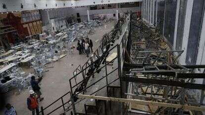 קריסת הטריבונה בגבעת זאב. | EPA