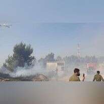 שריפת הענק בישוב אדורה בהר חברון. | חיליק גוטמן TPS