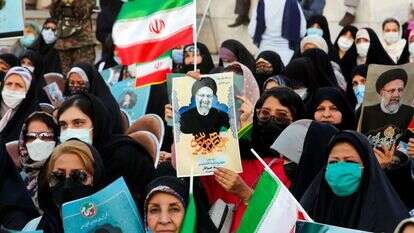 עצרת תמיכה בנשיא איראן איברהים ראיסי. | EPA