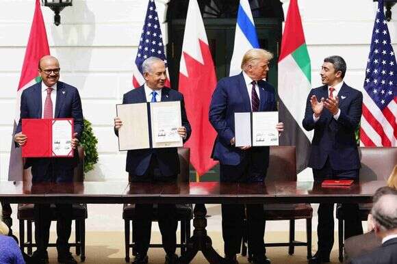 טקס חתימת הסכמי אברהם, ספטמבר 2020. | איי.אף.פי טקס חתימת הסכמי אברהם, ספטמבר 2020. | איי.אף.פי