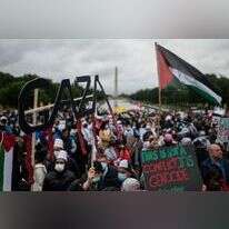 הפגנה נגד ישראל בארה"ב. | AFP