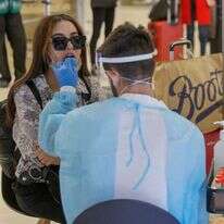 בדיקת קורונה בנתב"ג, 2021. | AFP