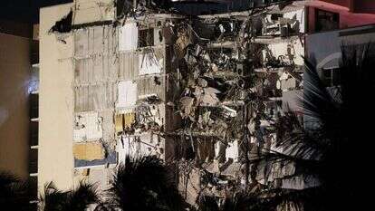 הבניין שקרס במיאמי. | AFP