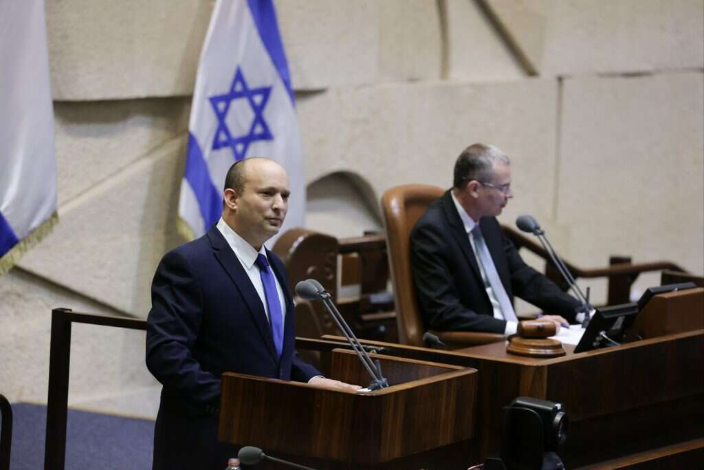 ראש הממשלה נפתלי בנט בהשבעת הממשלה
החדשה בכנסת. | אוליבייה פיטוסי, פלאש 90