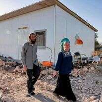מתיישבים באביתר, אתמול. | AFP