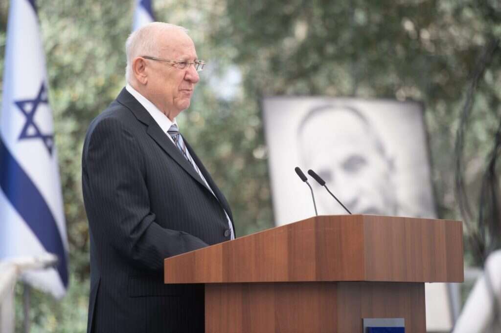 נשיא המדינה ראובן ריבלין נואם בטקס. | אריאל חרמוני, משרד הביטחון ודובר צה"ל