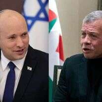 עבדאללה מלך ירדן וראש הממשלה נפתלי בנט. צילומים:, EPA, AFP