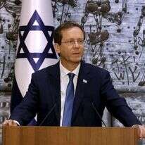 הנשיא יצחק הרצוג בטקס ההשבעה. | AFP