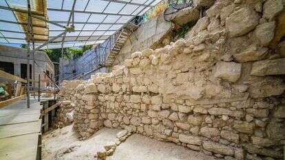 קטע החומה שנחשף. | קובי הראתי, עיר דוד