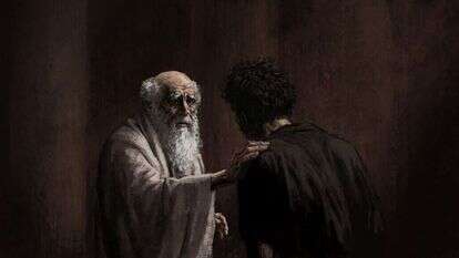 ידע לעמוד על המשמר בממשק שבין התורה לחברה. דמותו של רבן יוחנן בן זכאי בסרט "אגדת חורבן" . ציורים: דוד פולונסקי ומיכאל פאוסט. באדיבות סרטי נחשון