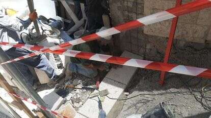 עבודות הבנייה במדרגות היורדות לכותל. | החברה לשיקום ופיתוח הרובע היהודי