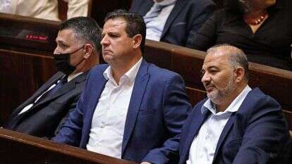 מנסור עבאס, איימן עודה וגדעון סער, | AFP