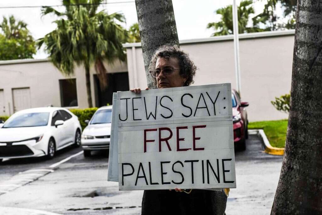 ההתנגדות לישראל היא הערך היהודי היחיד. הפגנה פרו־פלסטינית IfNotNow של ו"קול יהודי לשלום"
בבוסטון, השנה. | גטי אימג'ס