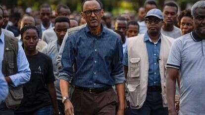 טקס לזכר קורבנות רצח העם ב־1994 ,שנערך בקיגאלי בירת רואנדה ב־2017 | גטי אימג'ס