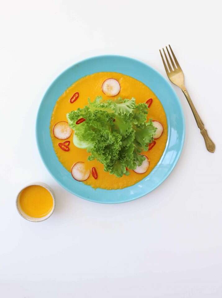 סלט חסה ברוטב גזר. | אפרת ליכטנשטט סלט חסה ברוטב גזר. | אפרת ליכטנשטט